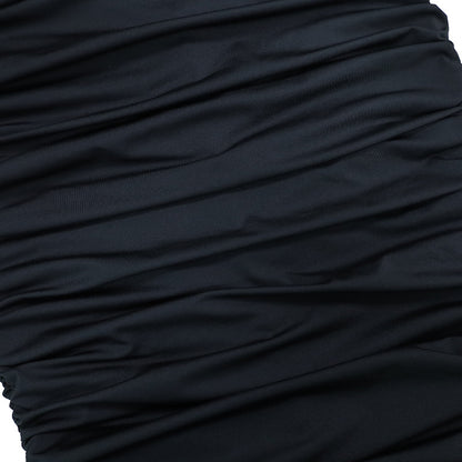 Popular pleated slim fit sexy suspender waist hugging long skirt dress