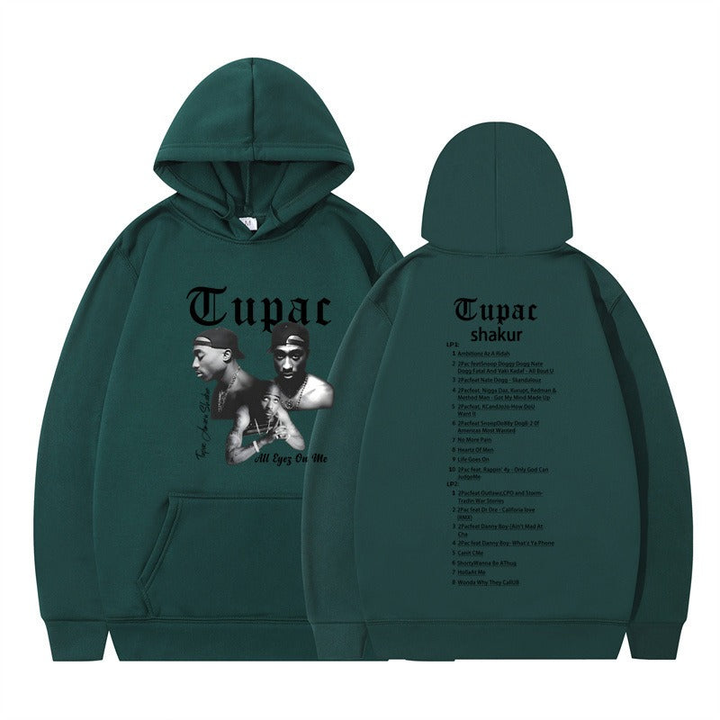 Rap singer Tupac 2pac hip-hop hoodie men's fashion hoodie sweatshirt