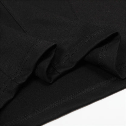 Simple Embroidered Letter Short Sleeve T-Shirt Loose Round Neck Men's INS Trendy American Design Split Half Sleeve Tee