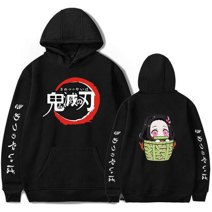 Ghost Blade Japanese anime peripheral men's and women's fashionable casual hoodie with a hat