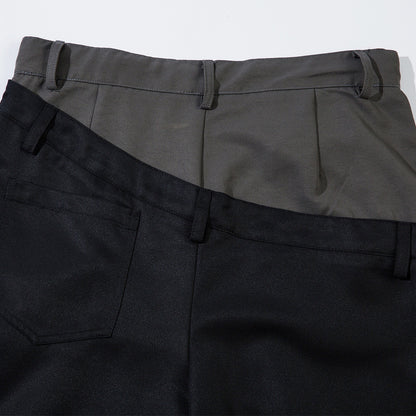 Spliced Color-Block Wide-Leg Pants Men's Casual Loose Design Sense Trendy Brand INS Hip-Hop Floor-Length Trousers