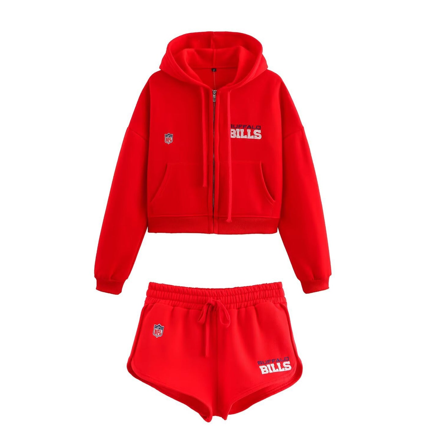 Women's Casual Hooded Cardigan with Letter Print Sweatshirt and Shorts Set for Spring and Summer