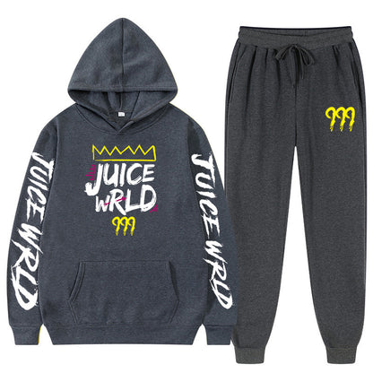New rapper hoodie set, loose fitting men's and women's hooded hoodie+sweatpants