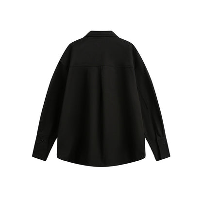 Loose heavy industry fake two long sleeved shirts