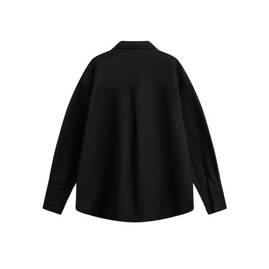 Loose heavy industry fake two long sleeved shirts