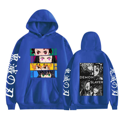 Ghost Annihilation Blade Apricot Shoulang Plus Velvet Large Couple Hoodie with Hat Sweater