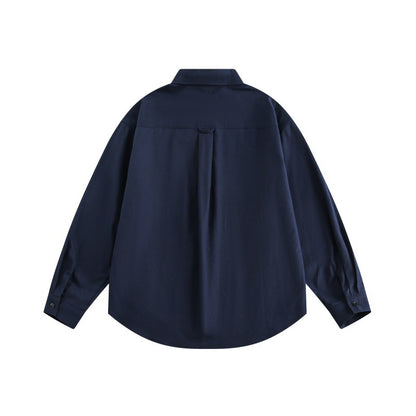 Multi pocket long sleeved men's loose shirt with workwear