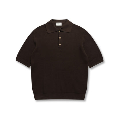 Solid color simple breathable short sleeved polo shirt
