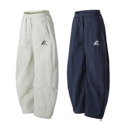 Loose Wide-Leg Tapered Casual Pants for Men with High-Street Pleated Design and Pressed Crease Long Trousers