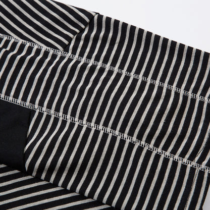 Spliced Deconstructed Color-Blocked Striped Short-Sleeved T-Shirt Men's Loose Street Trend Casual Round Neck Half-Sleeve Top