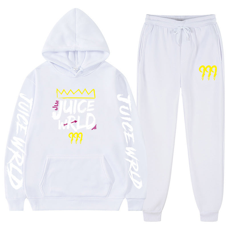 New rapper hoodie set, loose fitting men's and women's hooded hoodie+sweatpants