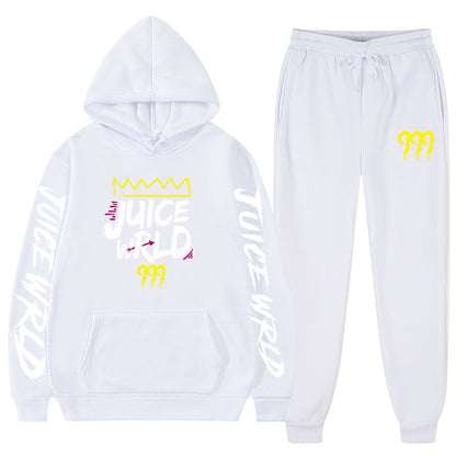 New rapper hoodie set, loose fitting men's and women's hooded hoodie+sweatpants