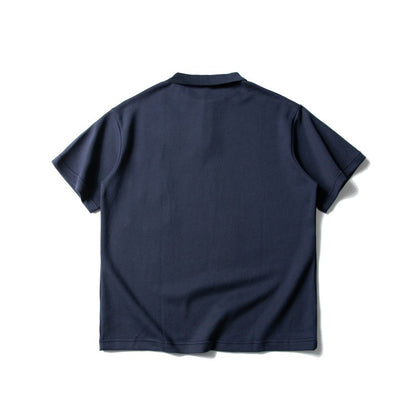 Double patch pocket design loose polo shirt