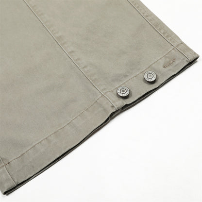 High Street Wide-Leg Work Pants Men's Vibe Trendy Pleated Multi-Pocket Design Solid Color Loose Straight Leg Long Pants