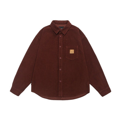 Simple solid color top men's lapel shirt