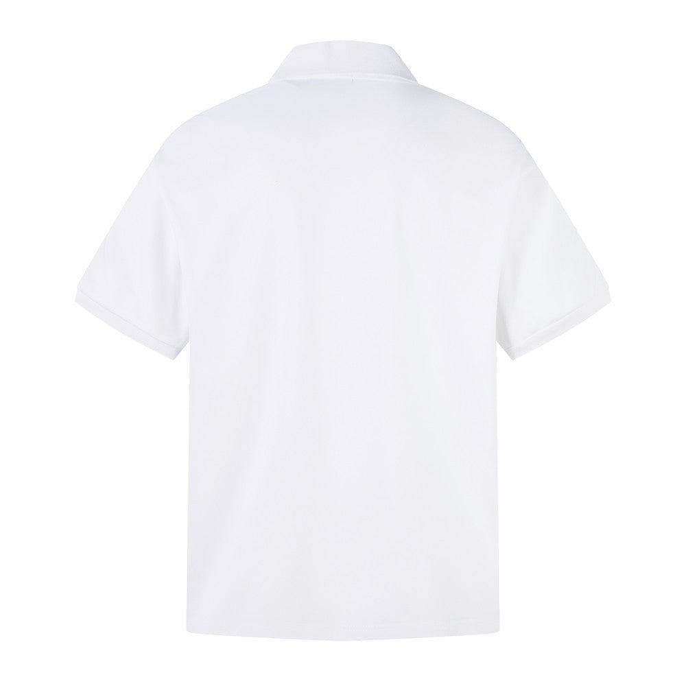 Three Stripes Sports Polo Shirt Men's Summer INS European and American Trend Splicing Loose Casual Turn-down Collar Short Sleeve T-Shirt