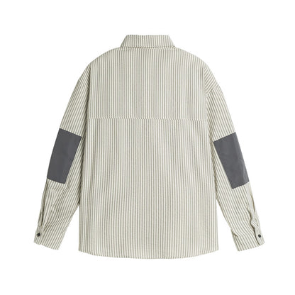 Minimally contrasting striped long sleeved men's casual shirt