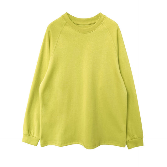 Solid color round neck layered long sleeved T-shirt loose women's base hoodie