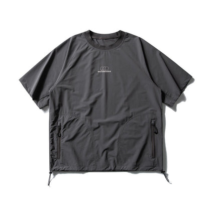 Zipper pocket breathable quick drying loose sports short sleeved shirt