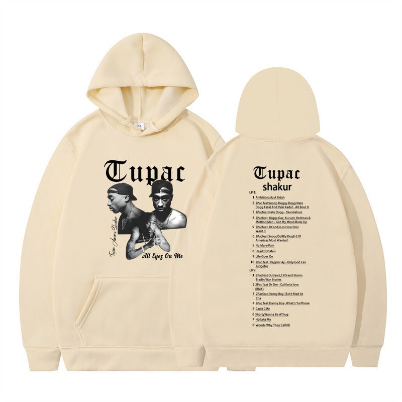 Rap singer Tupac 2pac hip-hop hoodie men's fashion hoodie sweatshirt