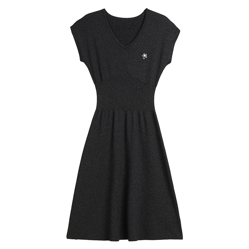 V-neck sleeveless dress slim fit A-line skirt