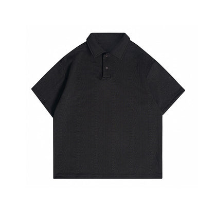 Jacquard texture polo shirt short sleeved men's T-shirt