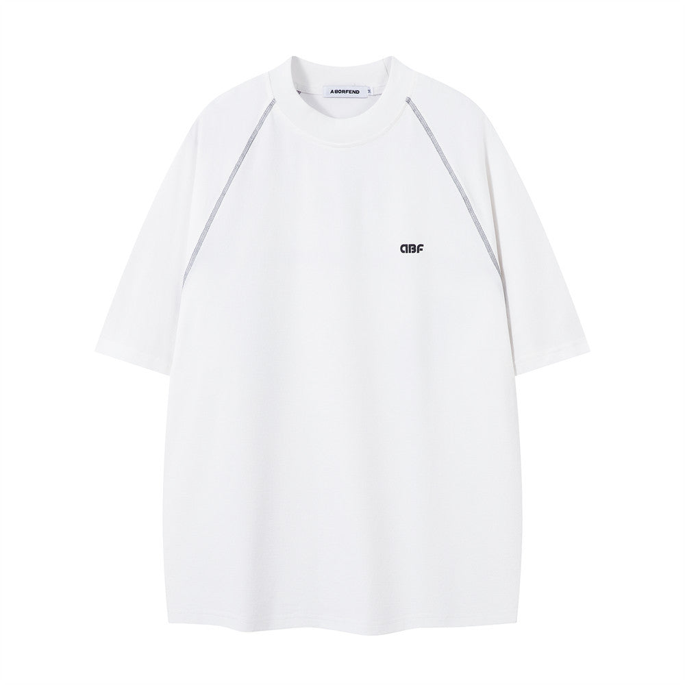 Cooling Sunscreen Antibacterial Sports Leisure Short Sleeve T-Shirt Men's Summer Top with Stitched Design and Letter Print