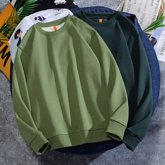 Spring Autumn New Mens Hoodie Casual Cotton Fleece Long Sleeve Men Sweatshirt Round Neck Multicolor Fashion Loose Tops 5XL