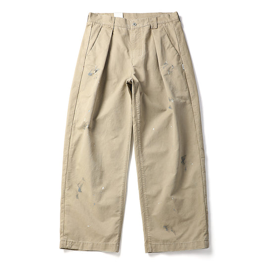 Splatter Paint Dot Work Pants Men's American Style Loose Straight Leg Trousers Vintage Design Casual Long Pants
