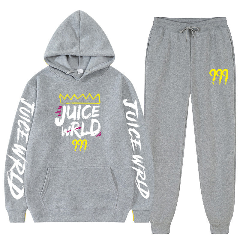 New rapper hoodie set, loose fitting men's and women's hooded hoodie+sweatpants