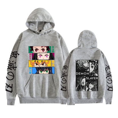 Ghost Annihilation Blade Apricot Shoulang Plus Velvet Large Couple Hoodie with Hat Sweater