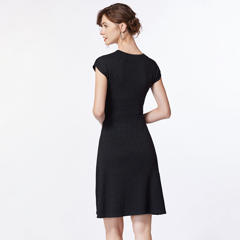 V-neck sleeveless dress slim fit A-line skirt