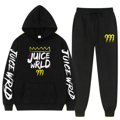 New rapper hoodie set, loose fitting men's and women's hooded hoodie+sweatpants
