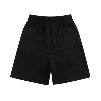 American Street Style Straight-Leg Shorts Men's Summer INS High Street Punk Loose Drawstring Elastic Waist Knee-Length Pants