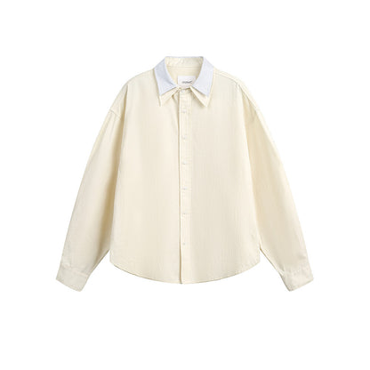 Double collar casual long sleeved shirt