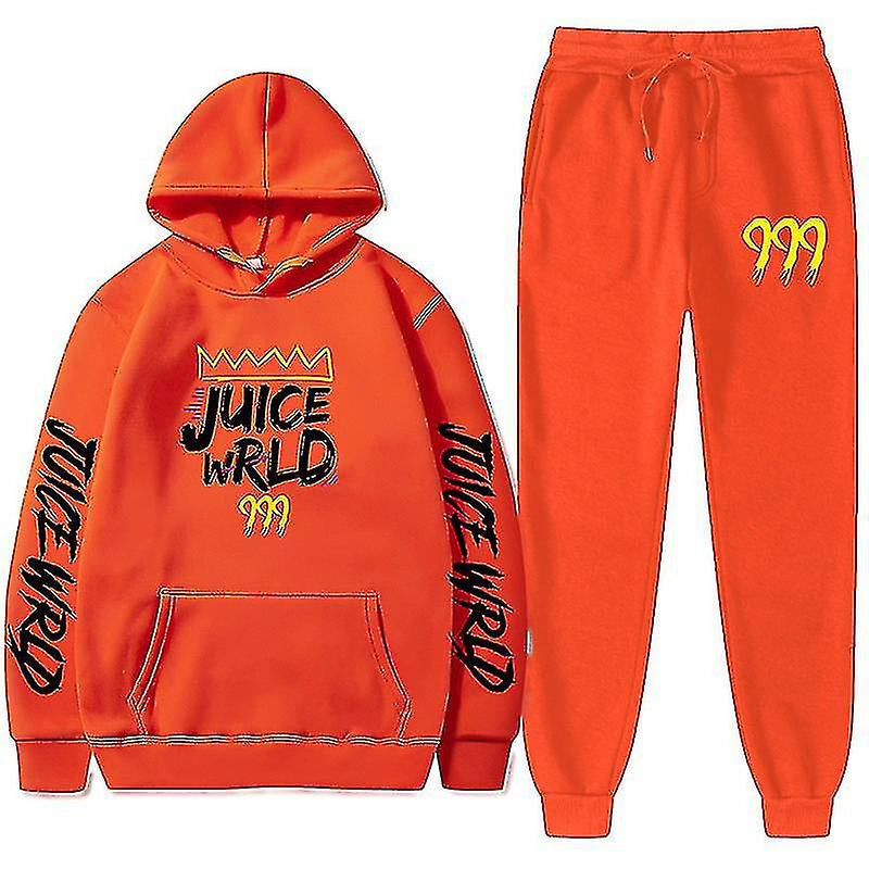 New rapper hoodie set, loose fitting men's and women's hooded hoodie+sweatpants