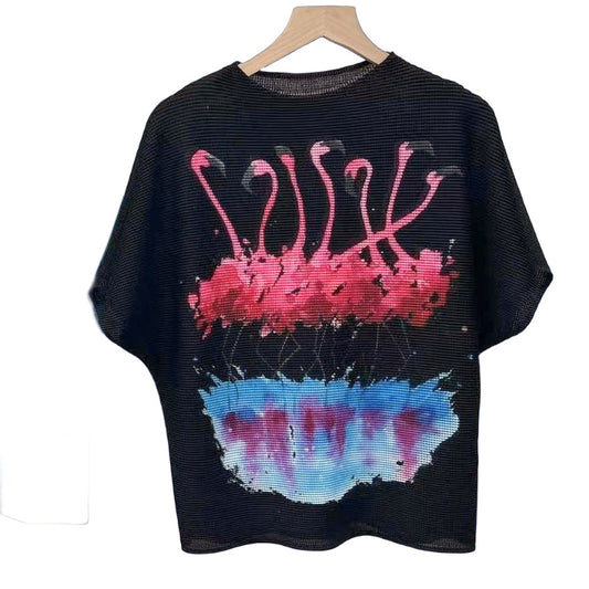 Short sleeved slim fit round neck pullover T-shirt