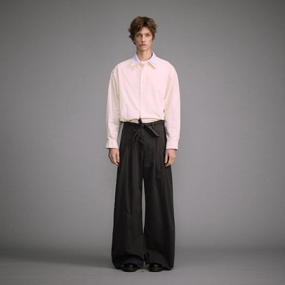 Double collar casual long sleeved shirt