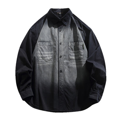 Vintage spray horse chestnut gradient casual shirt