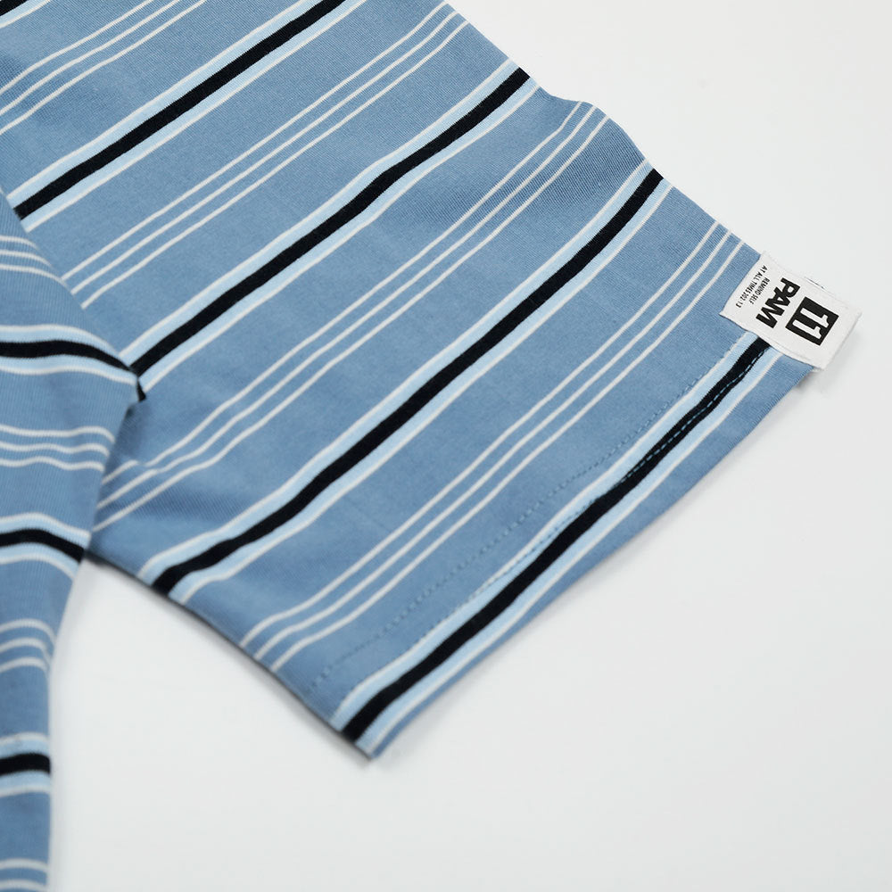 Retro Stripe Short Sleeve Polo Shirt Loose Top Men's Summer INS Street Trend Color Block Flip Collar T-Shirt Casual