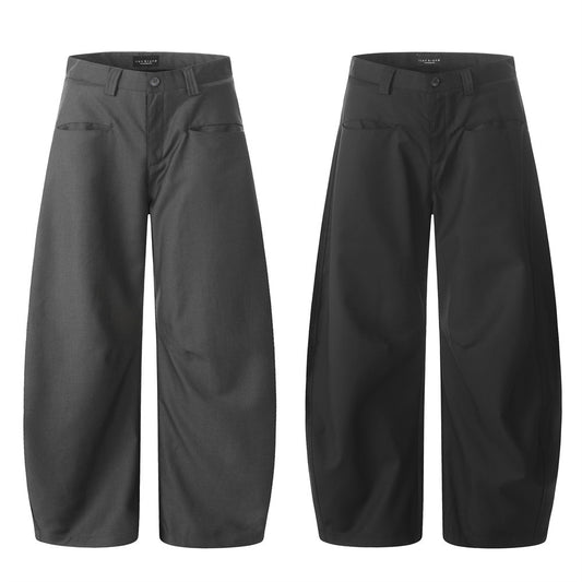 Loose Wide-Leg Scythe Pants Men's Casual Dress Trousers High-Street Design Solid Color Versatile Banana Scythe Long Pants