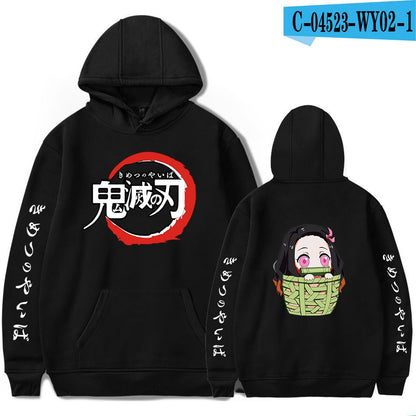Ghost Blade Japanese anime peripheral men's and women's fashionable casual hoodie with a hat