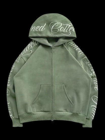 Men's Embroidered Letter Long Sleeve Hoodie