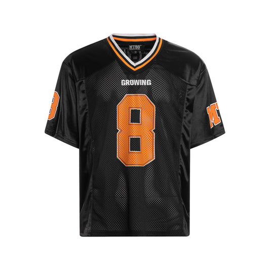 Sports Jersey Men's Summer INS Trendy Number 8 Embroidery Semi-transparent Breathable Quick-dry Casual V-neck Short-sleeve T-shirt