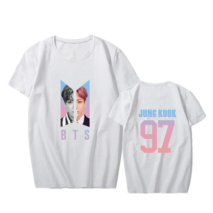 KPOP BTS Bangtan Boys Album Love Yourself Answer Photo RM V SUGA Hip Hop Tshirt K-POP T Shirt Short Sleeve Tops T-shirts