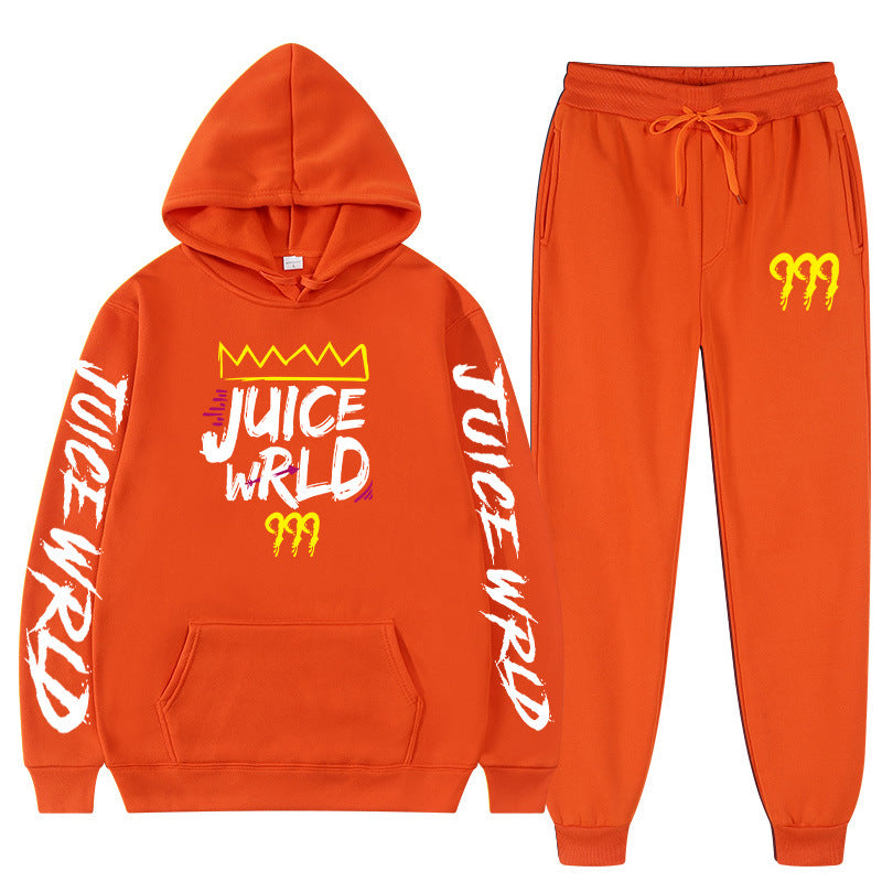 New rapper hoodie set, loose fitting men's and women's hooded hoodie+sweatpants