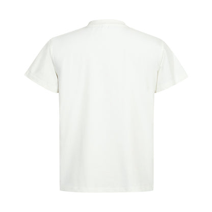 High Street Unique Short Sleeve T-Shirt Men's Summer INS Trendy Regular Shoulder Fitted Plant Flower Stamen Print Tee