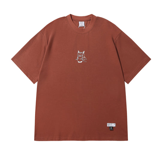 Simple and loose T-shirt for men and women with short sleeves