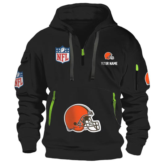 Casual European and American Pocket Zipper Pullover Series Printed Outerwear Hoodie New Style