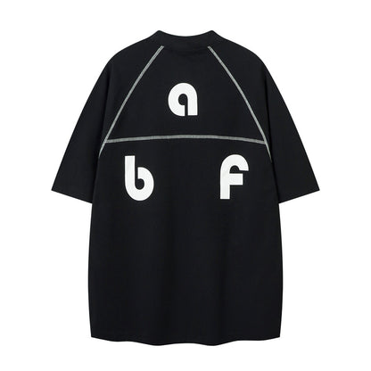 Cooling Sunscreen Antibacterial Sports Leisure Short Sleeve T-Shirt Men's Summer Top with Stitched Design and Letter Print